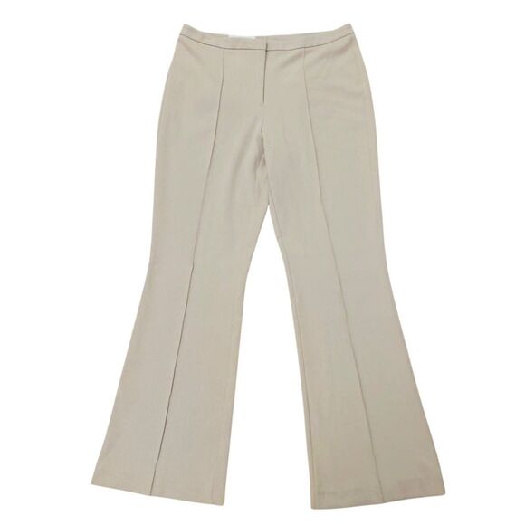 Zara Pants - Zara Trousers Womens Large Beige High Rise Flare Leg Stretch Work Office